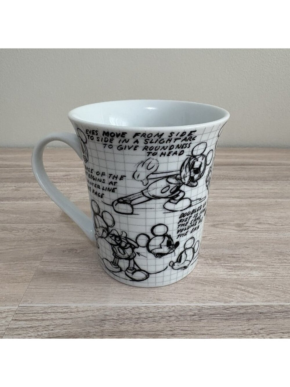 Disney Sketchbook Mickey Mouse Black White Ceramic Mug 2008